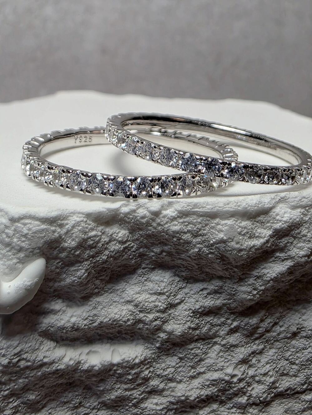S7 Moissanite Eternity Band 925 Sterling Silver